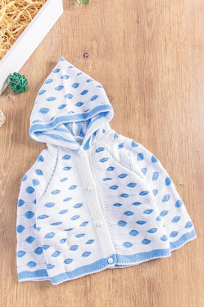 Babymod Hooded Polka Dot Baby Girl/Boy Knitwear Cardigan