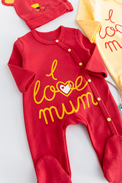Babymod I Love Dad Fan Yellow Red Double Baby Jumpsuit Set