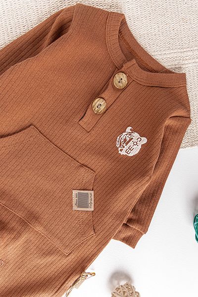 Babymod Natural Tiger Figured Baby Boy Jumpsuit