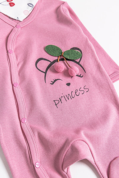 Babymod Cherry Patterned 2-Piece Long Sleeve Baby Girl Jumpsuit Set