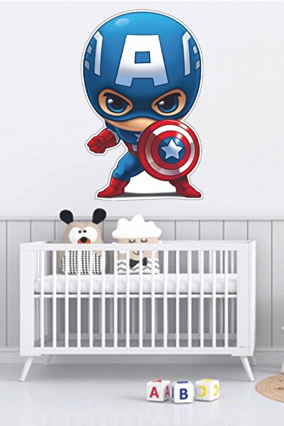 Sepet Yıldızı Стікер для дитячої кімнати «Капітан Америка» - 30x45 см