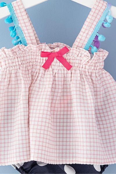 Babymod Baby Girl Dress Polka Dot Bandana Triple Dress Set