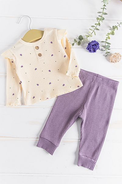 Babymod Floral Patterned Frilly 2-Piece Baby Girl Set