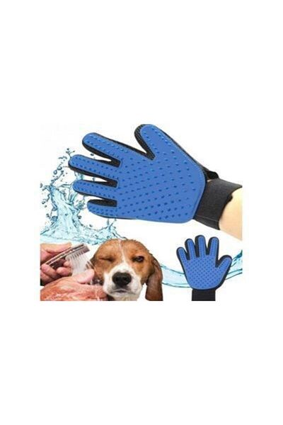 CMT Pet Hair Collection and Washing Glove Feather Massage Glove Blue