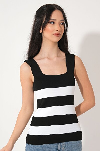 HayalGecesi Bluză de tricot de vară cu dungi de mărime supradimensionată și m...