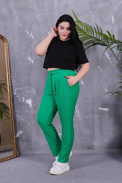 Siyezen Plus Size Wrapped Fabric Pocket Trousers