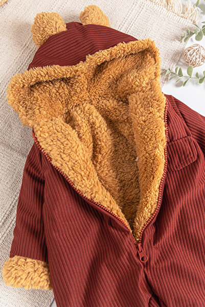 Babymod Plush Velvet Jumpsuit for Baby Boy - With Crest Detail