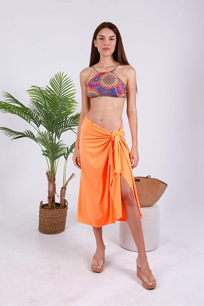 MOOD Club Tie-Up Short Pareo Beach Dress - 160x105 cm