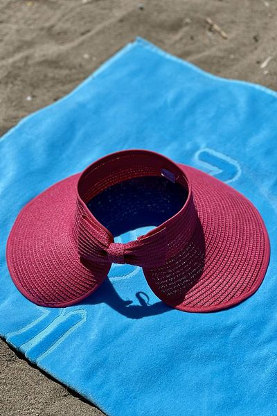 Marina Fuchsia Straw Visor Hat - 14624