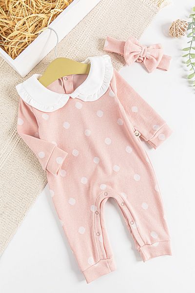 Babymod Baby Girl Jumpsuit with Polka Dot Bandanas