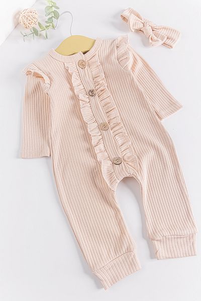 Babymod Frilly Front Buttoned Bandana Baby Girl Jumpsuit