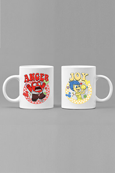 POPULUS مجموعة من كوبين للغضب والفرح ذو وجهين