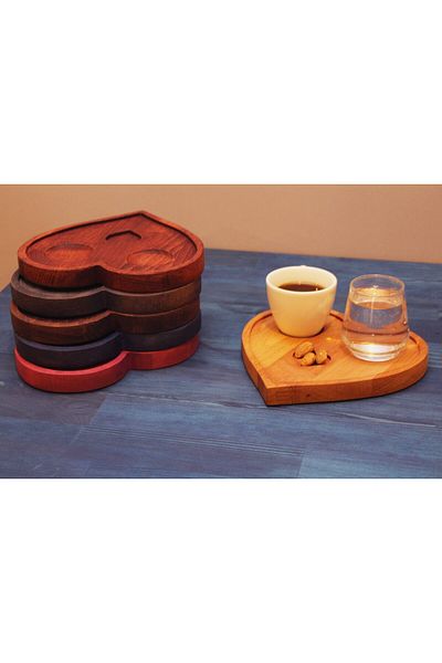 Davi Ahşap Special Heart Presentation Plate for Mother's Day