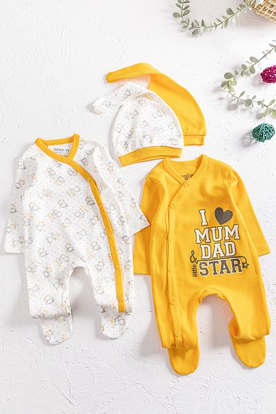 Babymod I Love Mum & Dad Printed 2-Piece Baby Rompers Set
