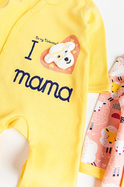 Babymod I Love Mama Double Long Sleeve Baby Boy Jumpsuit Set