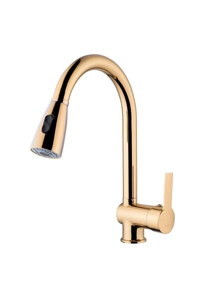 KARE Omega Mix Gold Spiral Sink Faucet with End Head