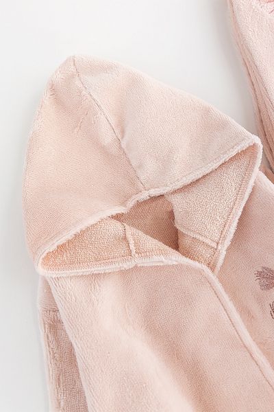 Babymod Floral Embroidered Frilly 3 Piece Cotton Baby Girl Towel Bathrobe Set