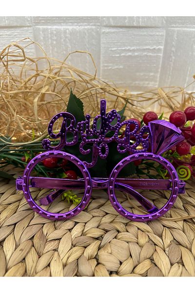 Deniz Party Store Purple Tektaş Plastic Glasses - Bride To Be Party Accessory 1 Piece