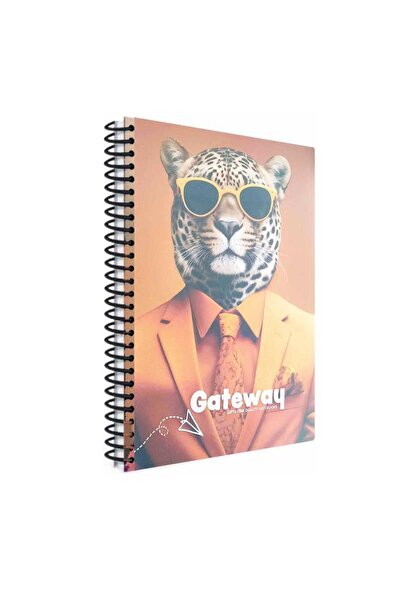 Gıpta Gateway Spiralli Erkek Kaplan Plastik Kapak 80 Yaprak A4 Kareli Defter