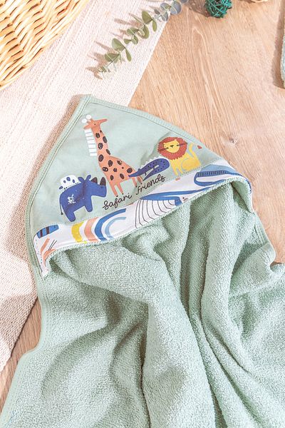 Babymod Safari Themed 2 Piece Cotton Baby Towel Set
