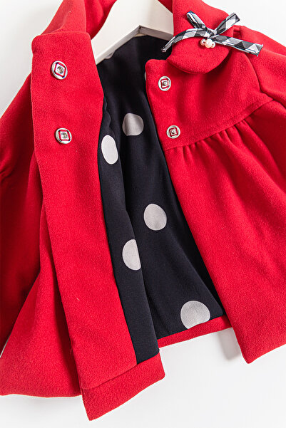 Babymod Baby Girl Coat with Balloon Sleeves and Collar