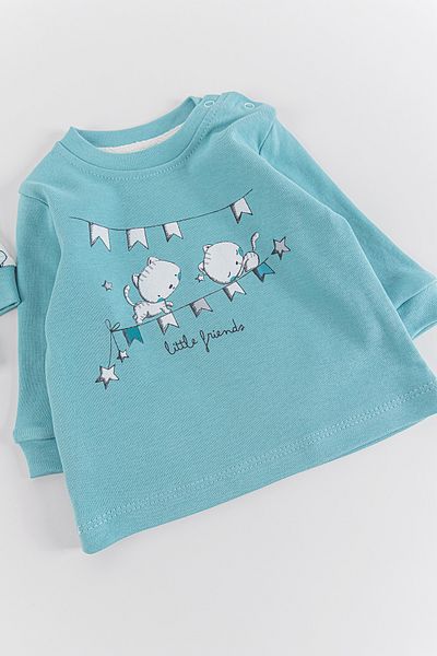 Babymod 2-Piece Baby Girl/Boy Body Sweat Set with Cat Figure
