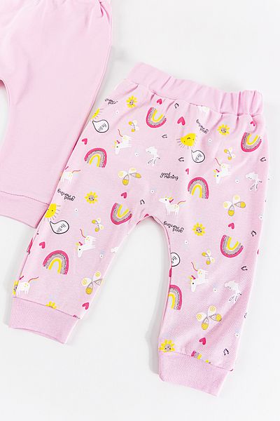 Babymod Rainbow Patterned 2-Piece Baby Girl Single Bottom Pants Set