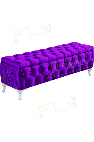 aldagelsin Lüks Sandıklı Chester Puf Bench Ayakucu Koltuk 100 Cm