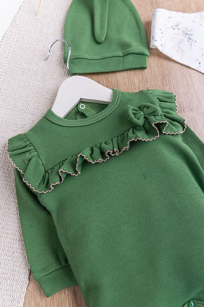 Babymod Floral Patterned Frilly 2-Piece Long Sleeve Baby Girl Jumpsuit Set