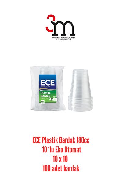 Ece Eco Vending Machine Plastic Cup 180Cc 10 Pieces - Pack of 10 - Total 100 Cups
