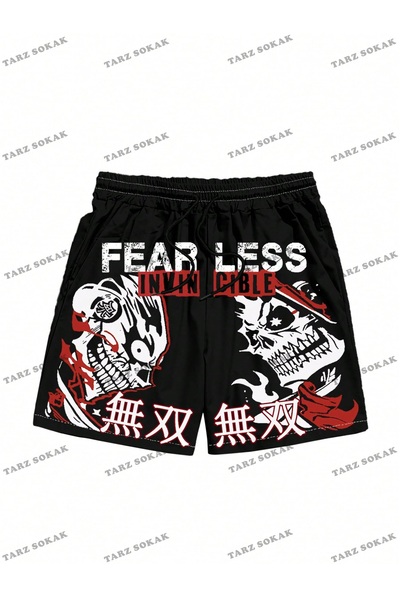 perseusshopping Y2K Unisex Harajuka Anime ρετρό καλοκαιρινό σορτς - KOD-11431