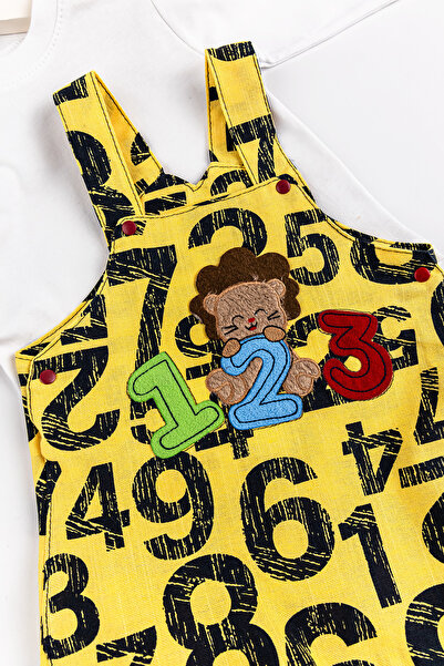 Babymod Figure Embroidered Baby Boy Jumpsuit Salopet Set