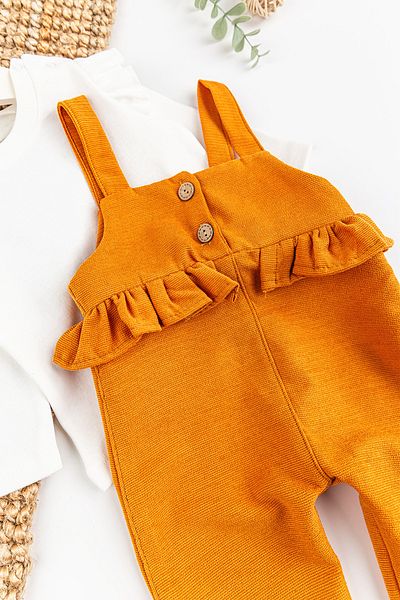 Babymod Frilly Buttoned Baby Girl Jumpsuit Salopet Bodysuit