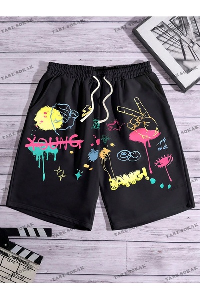 Adrift Y2K Unisex Yaz Şort Bermuda Harajuka Anime Retro KOD-11458