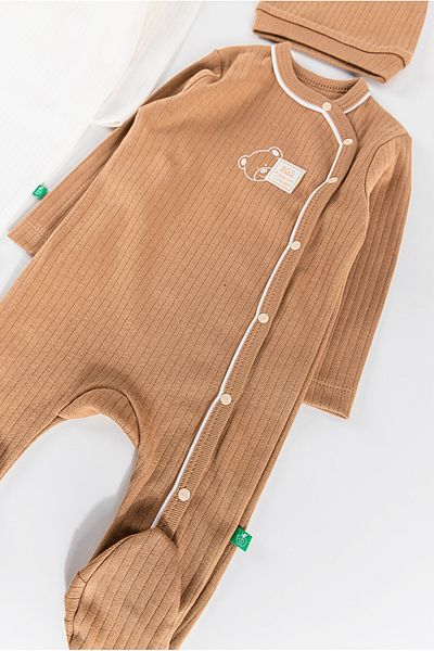 Babymod Teddy Bear Printed 2-Piece Long Sleeve Baby Girl/Boy Jumpsuit Set