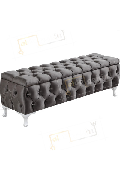 aldagelsin Lüks Sandıklı Chester Puf Bench Ayakucu Koltuk 90 Cm