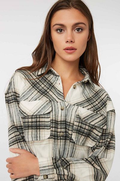 Ardene قميص منقوش صوف المتضخم
