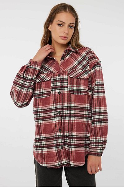 Ardene Plaid Wooly Oversized Shirt