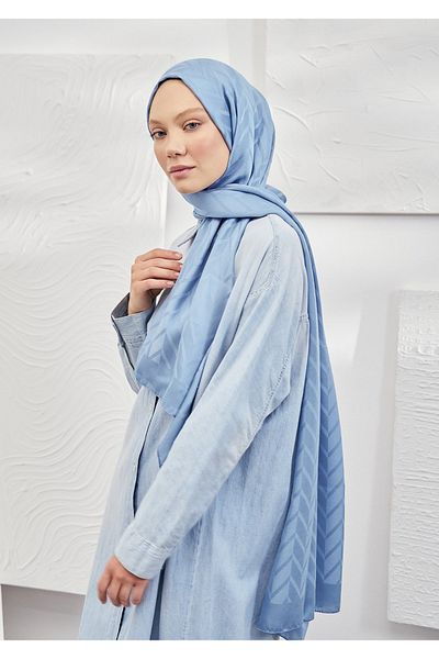 ARMANDA Italian Jacquard Zigzag Pattern Shawl - Silky Jacquard Shawl