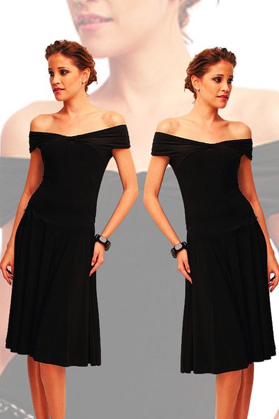 Laranor Madonna Collar Black Dress