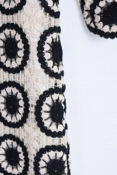 By Mare Style Crew Neck Long Crochet Dress