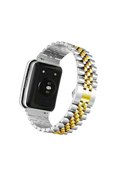 FirstModel Huawei Watch Fit 2 Uyumlu Rolex Stil Paslanmaz Çelik Kordon Pim Çe...