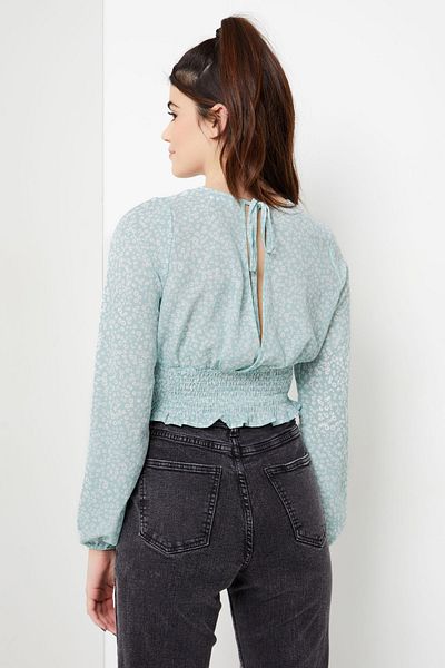 Ardene Floral Cropped Wrap Top