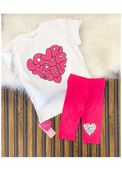 Plus Kids Summer Owersize Cotton Bottom Top Tights Set
