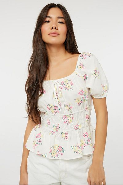 Ardene Puff Sleeve Milkmaid Top