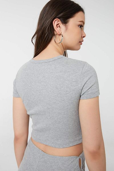 Ardene Ultra-Cropped Henley Tee