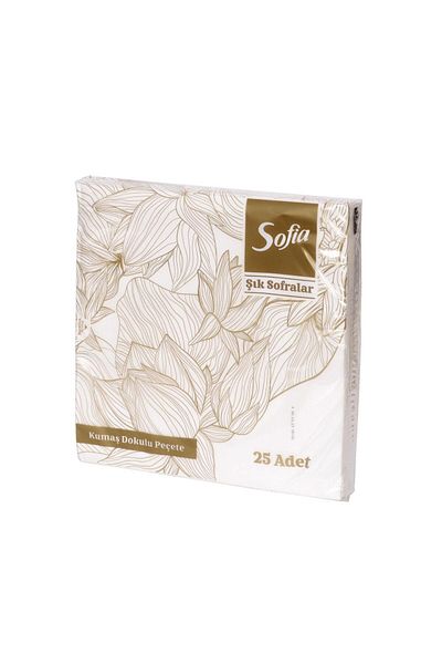 Sofia Fabric Textured Luxury White Napkin 40X40 cm - 25 Pieces