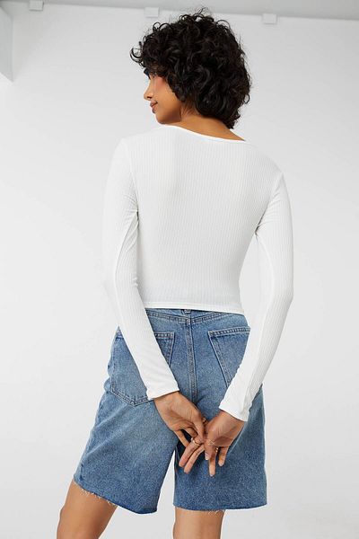 Ardene Long-Sleeve Ruched Bustier Top