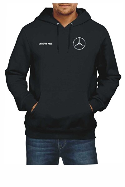 byggtextiles Erkek Kapüşonlu Basic Sweatshirt Siyah