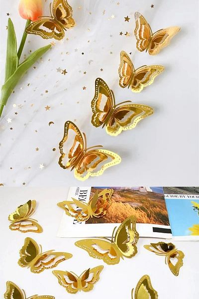 Patladı Gitti 10-Piece Butterfly Party and Cake Ornament